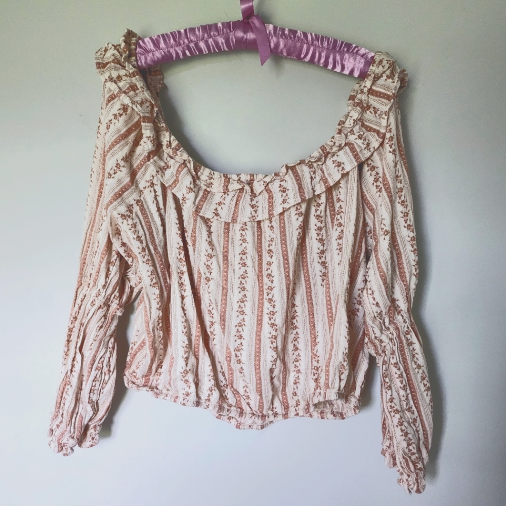 AEO Floral Off Shoulder Blouse